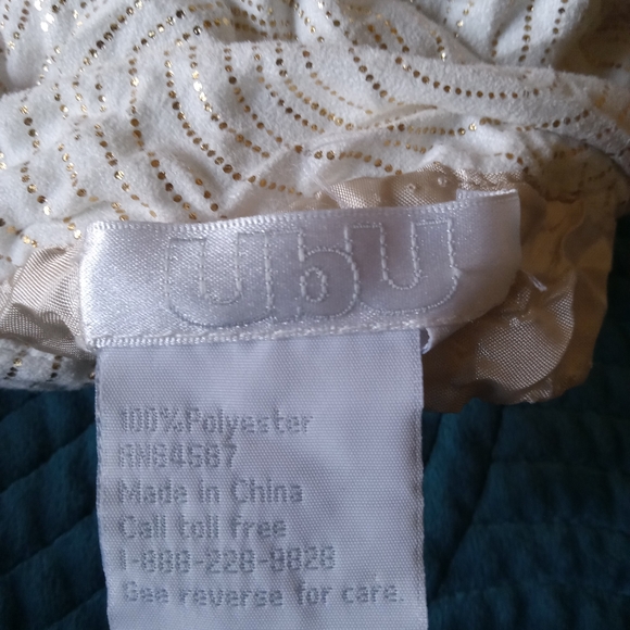 UBU Quilted Reversible Gold Swirl Cream Zip Jacket Blazer Like New - Picture 10 of 14